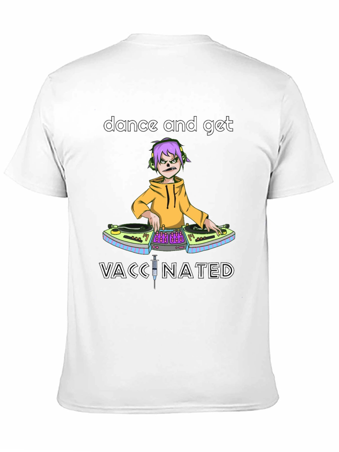Dance and Get Vaccinated Black Graphic Tee
