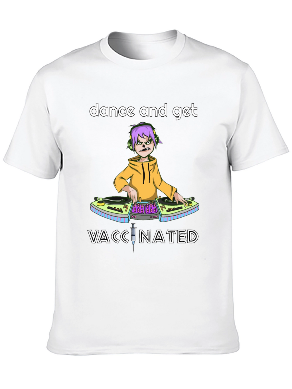 Dance and Get Vaccinated Black Graphic Tee