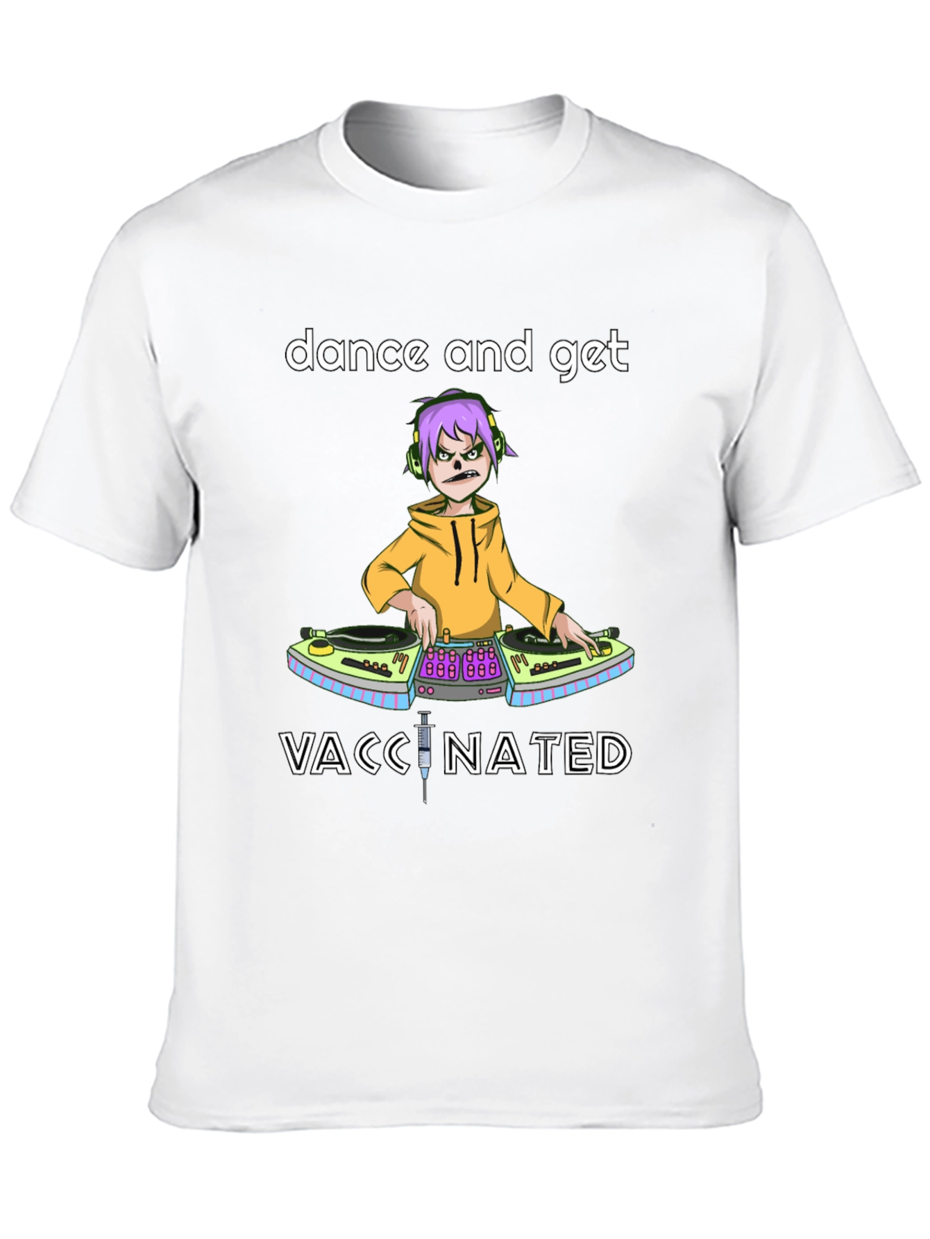 Dance and Get Vaccinated Black Graphic Tee