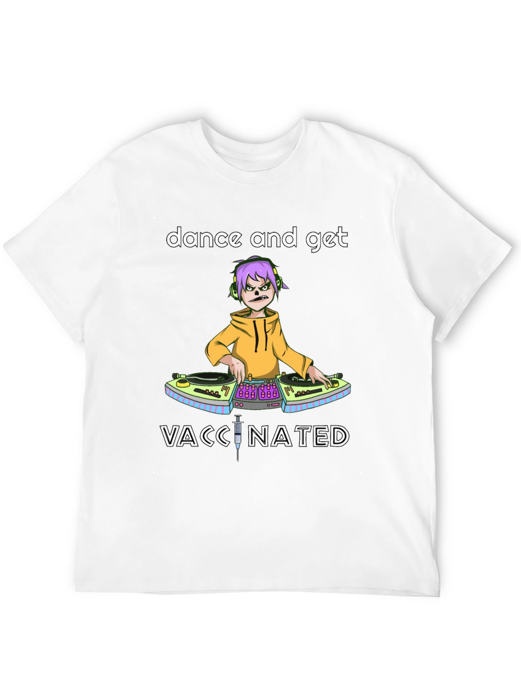 Dance and Get Vaccinated Black Graphic Tee