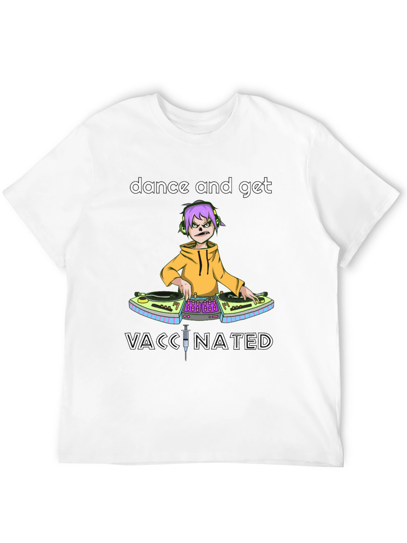 Dance and Get Vaccinated Black Graphic Tee