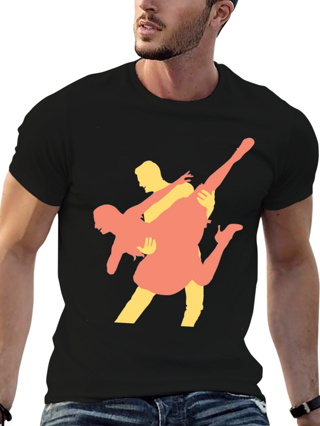Dancing Couple Graphic Tee - Black T-Shirt