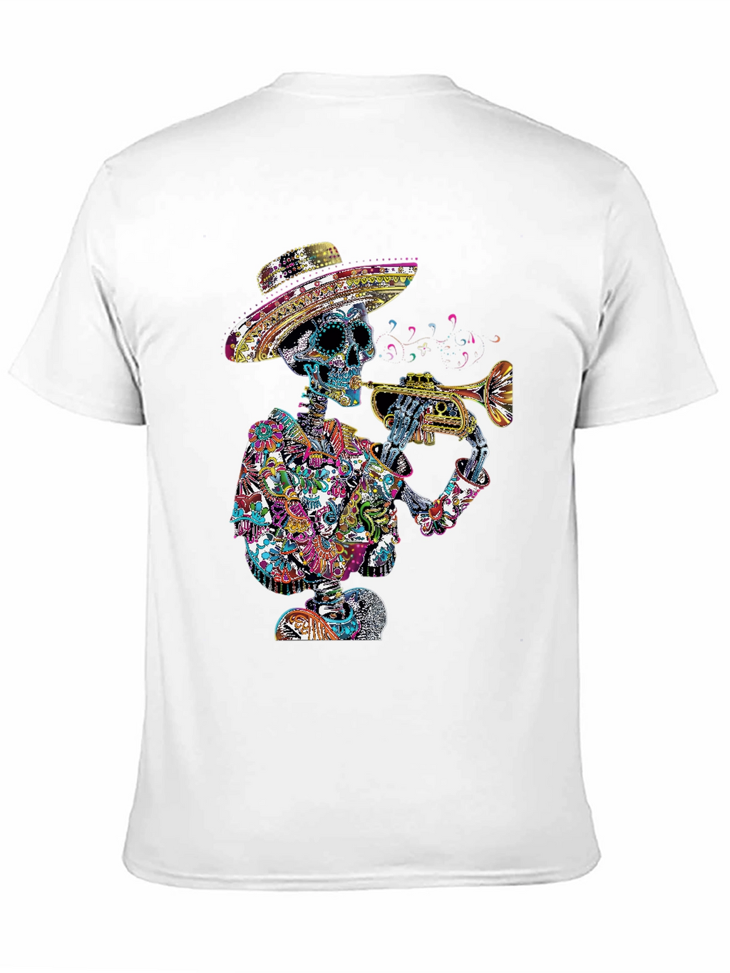 Day of the Dead Skeleton Trumpet T-Shirt