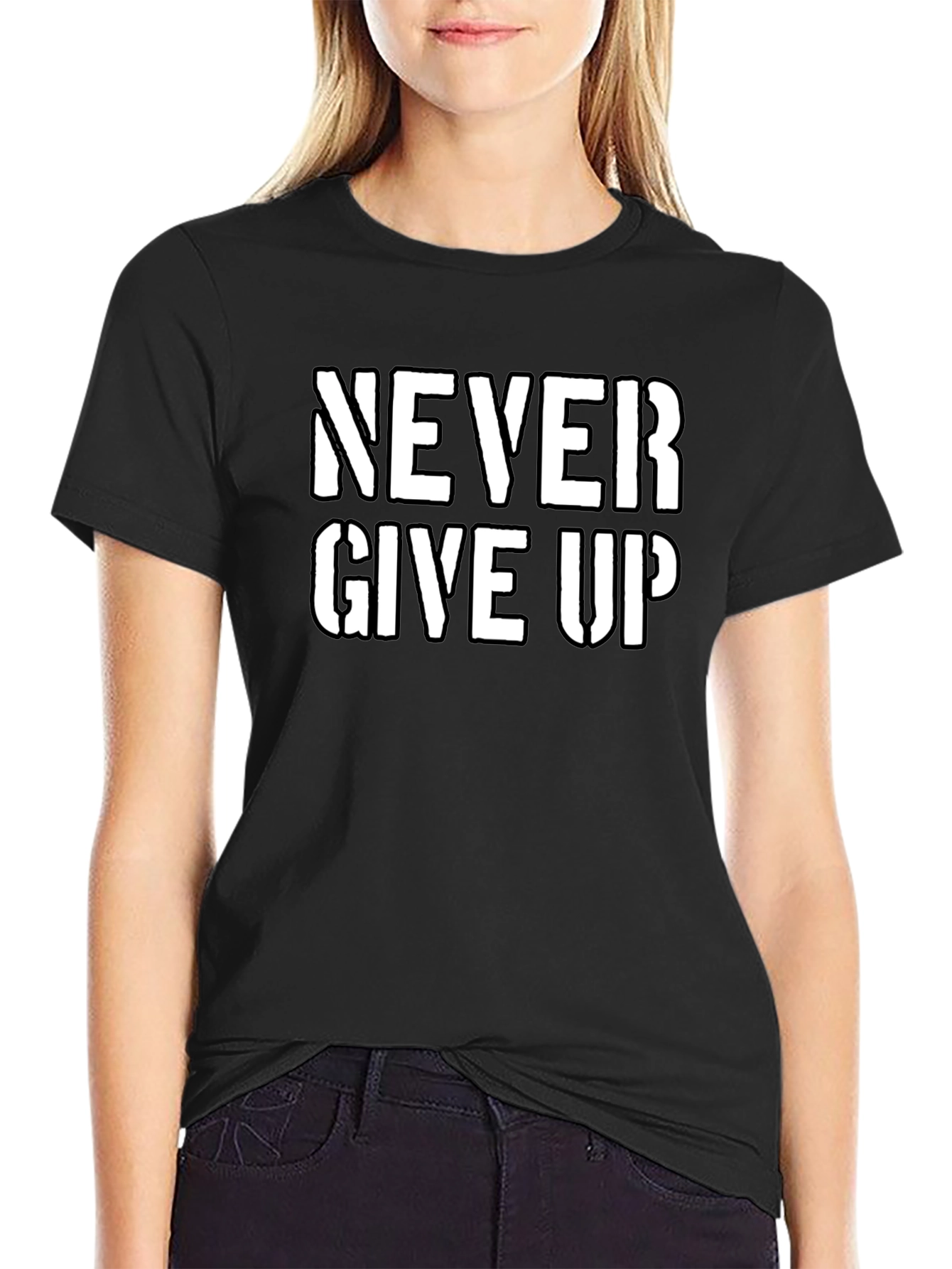Never Give Up Graphic Tee - Motivational Shirt