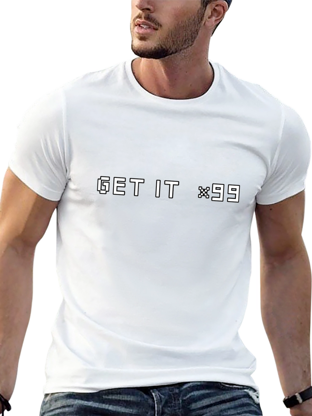 Get It x99 Pixel Art Black T-Shirt