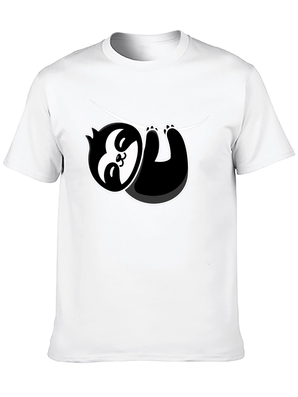Cool Sloth Hanging Graphic T-Shirt - Black