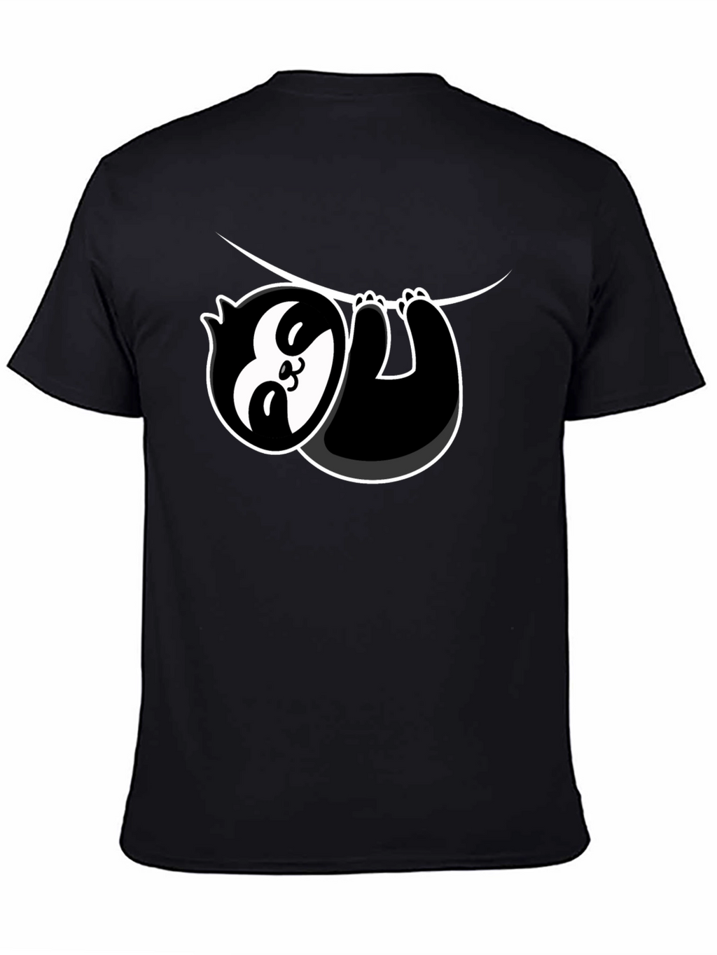 Cool Sloth Hanging Graphic T-Shirt - Black