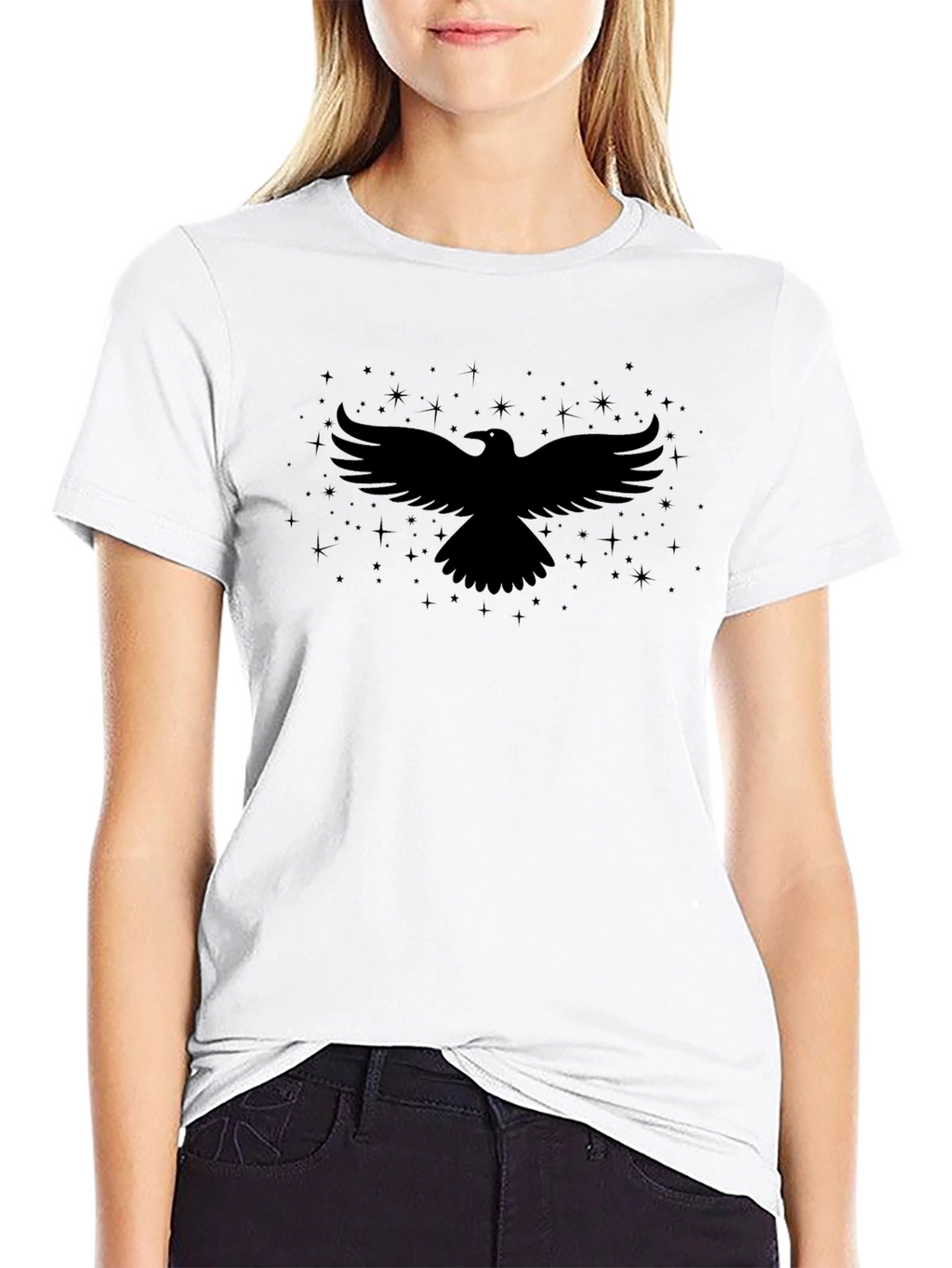 Raven Silhouette T-Shirt - Black Bird Graphic Tee