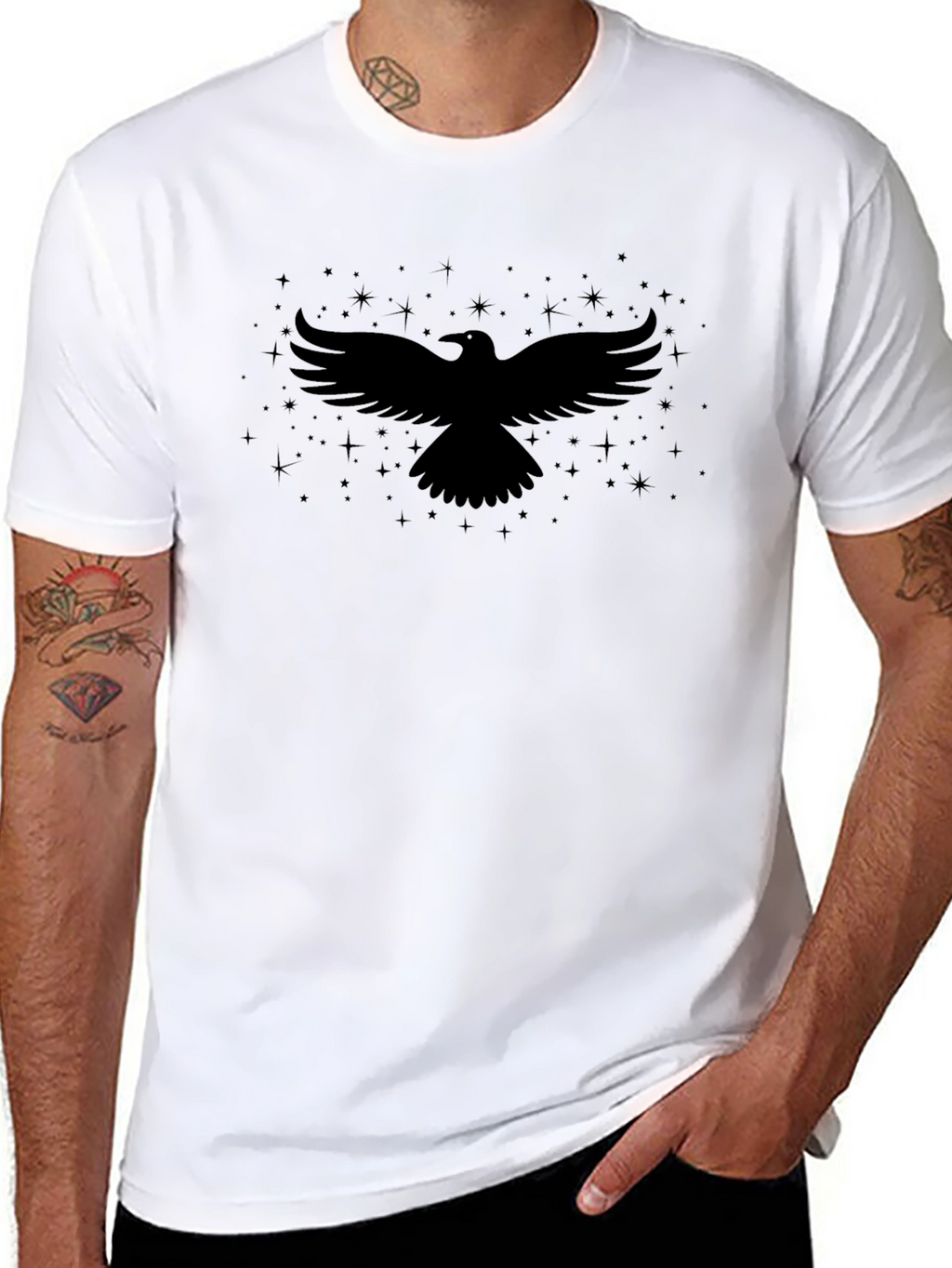 Raven Silhouette T-Shirt - Black Bird Graphic Tee