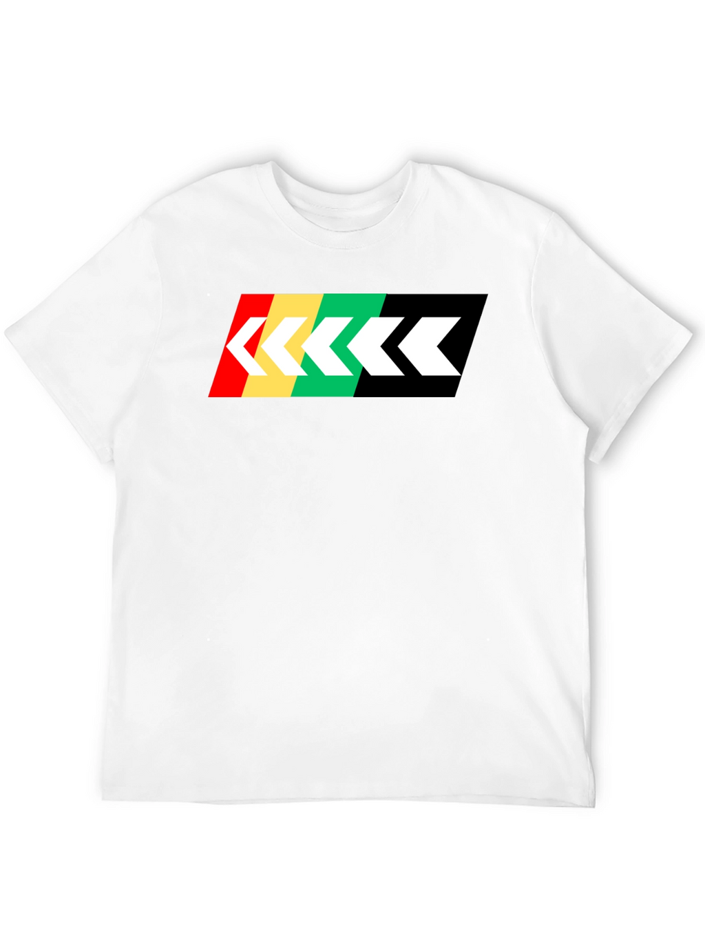 Retro Stripe Arrow Graphic Tee - Black Cotton T-Shirt