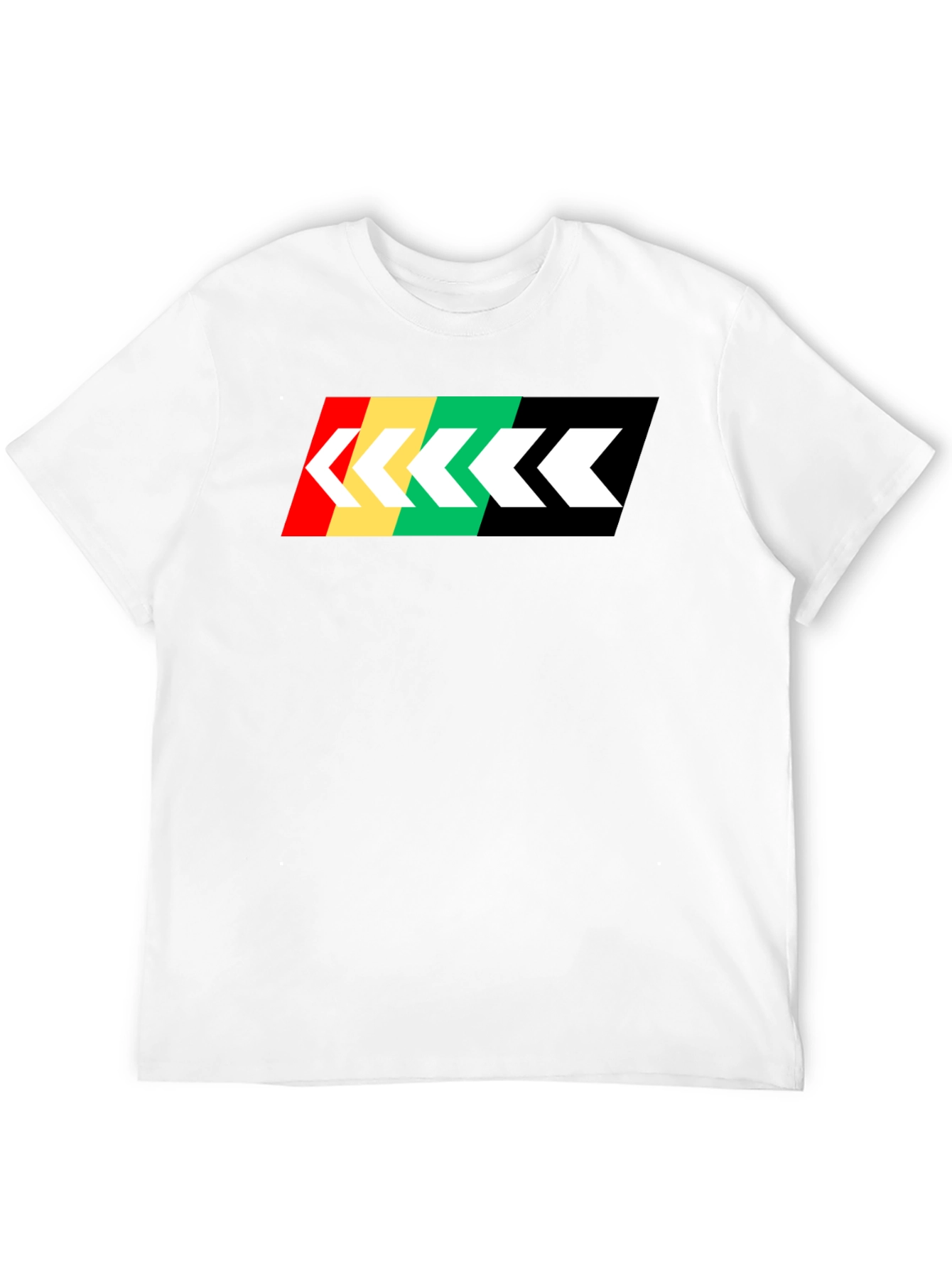 Retro Stripe Arrow Graphic Tee - Black Cotton T-Shirt