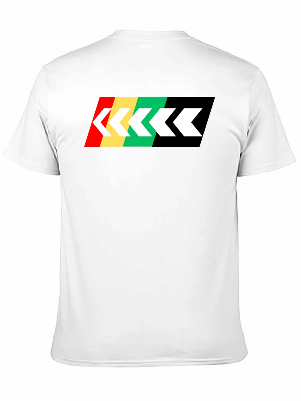 Retro Stripe Arrow Graphic Tee - Black Cotton T-Shirt