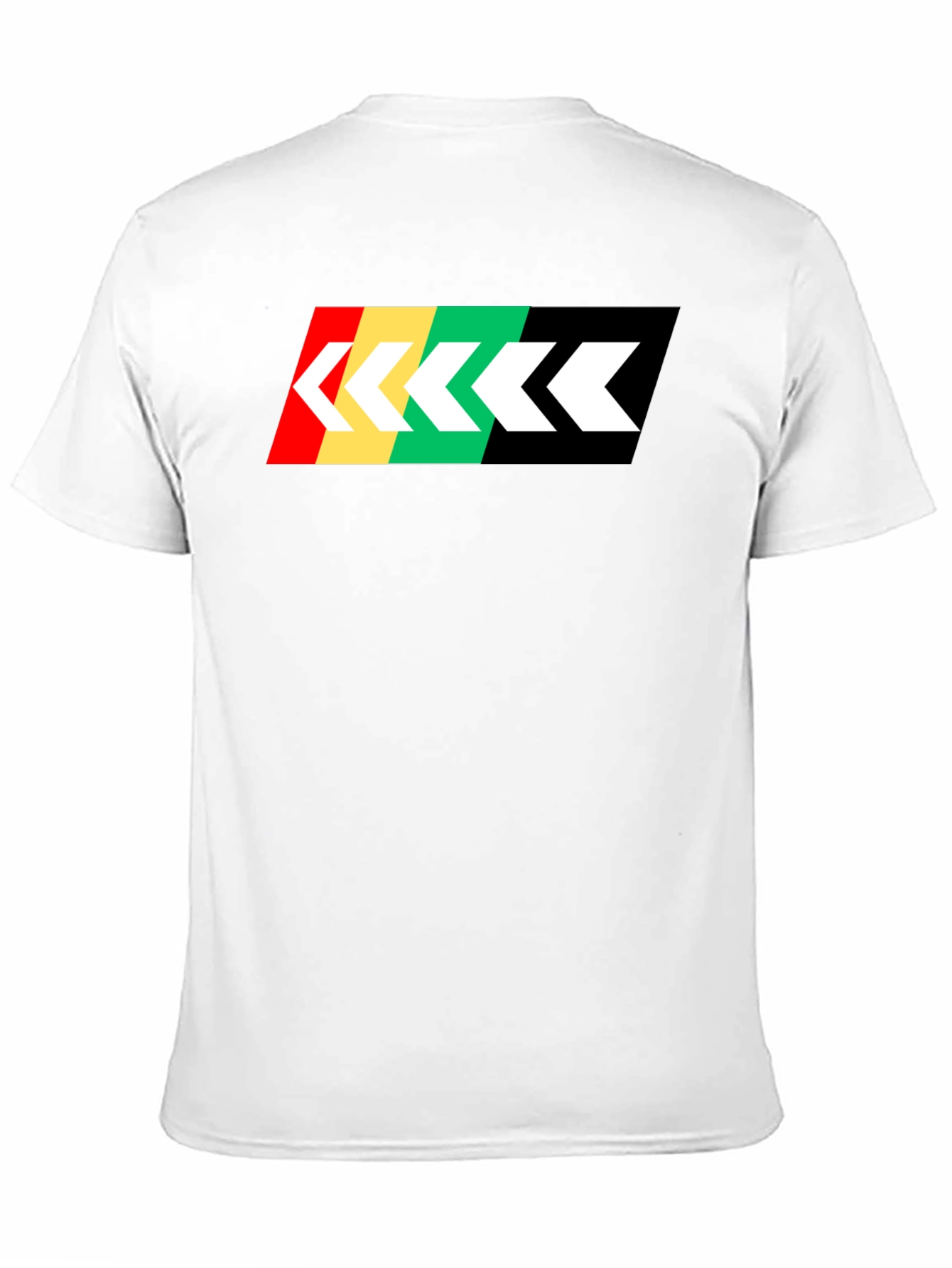 Retro Stripe Arrow Graphic Tee - Black Cotton T-Shirt