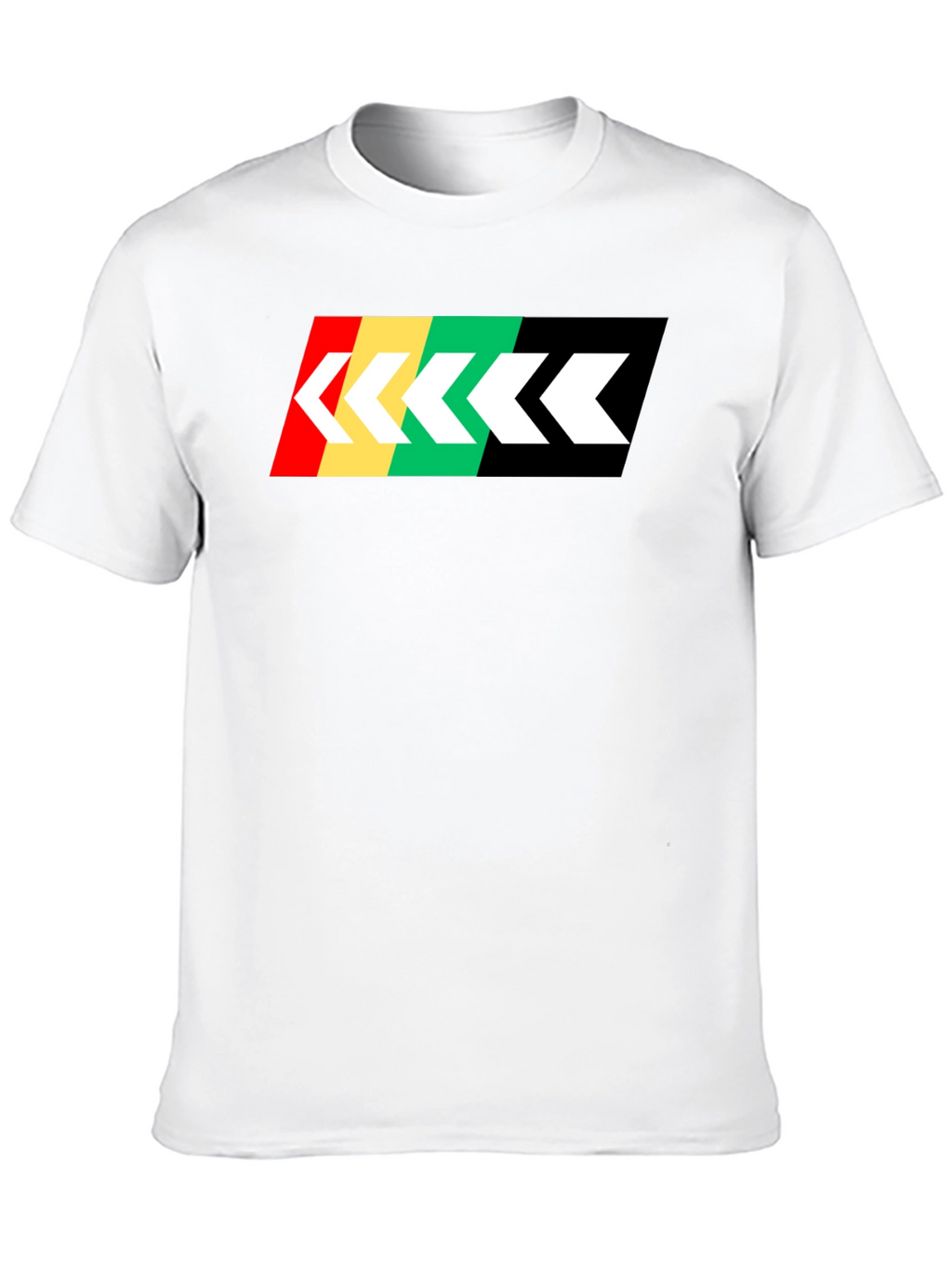 Retro Stripe Arrow Graphic Tee - Black Cotton T-Shirt