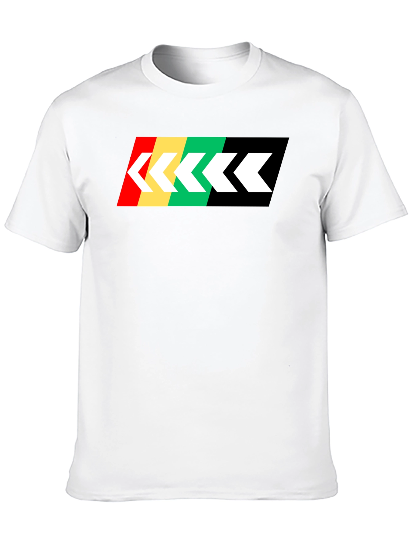 Retro Stripe Arrow Graphic Tee - Black Cotton T-Shirt