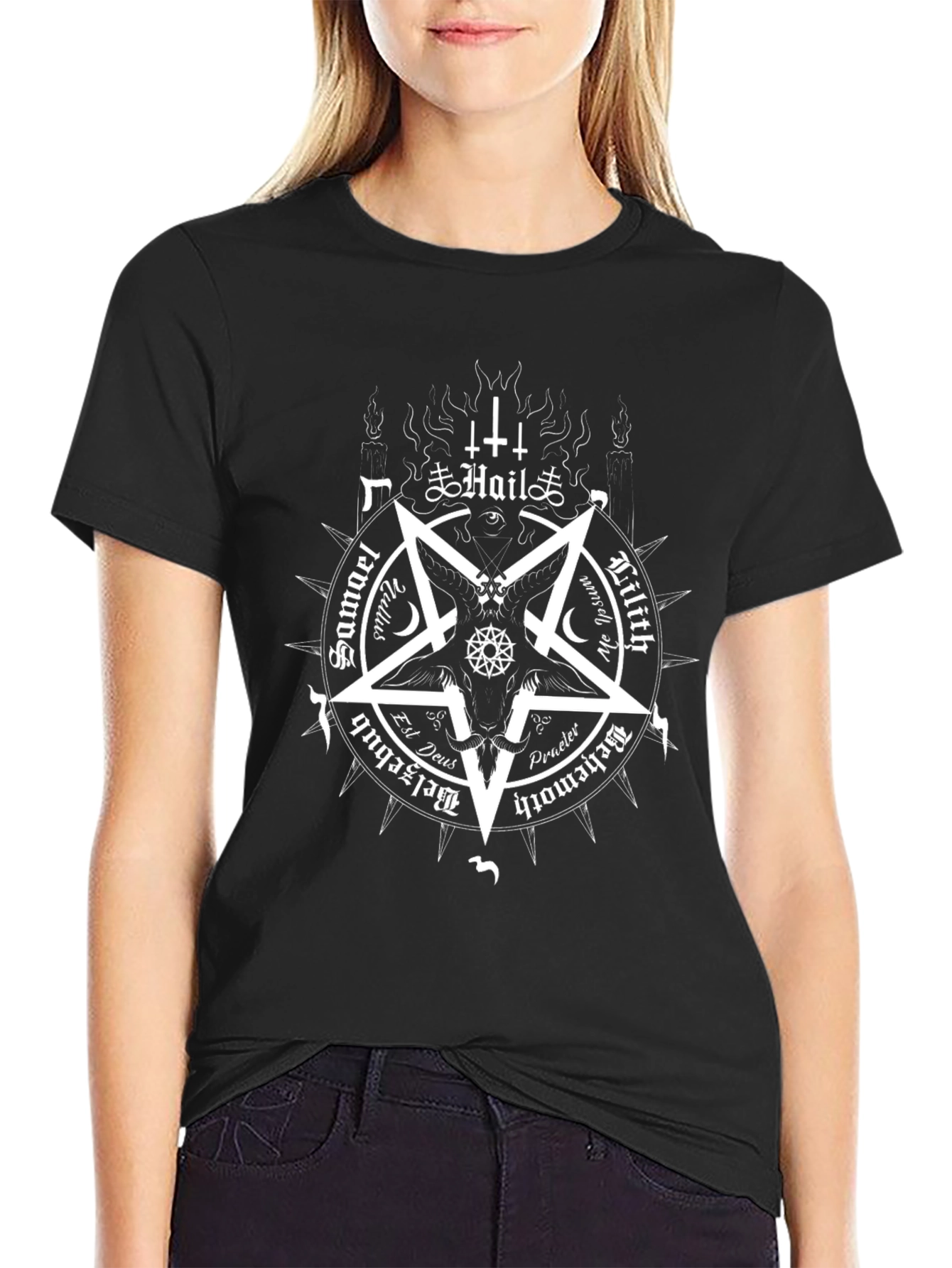 Occult Satanic Pentagram T-Shirt - Black