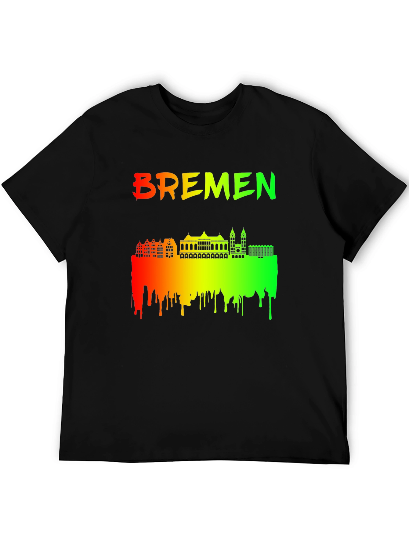 Bremen Skyline Graphic T-Shirt - Colorful Cityscape Tee