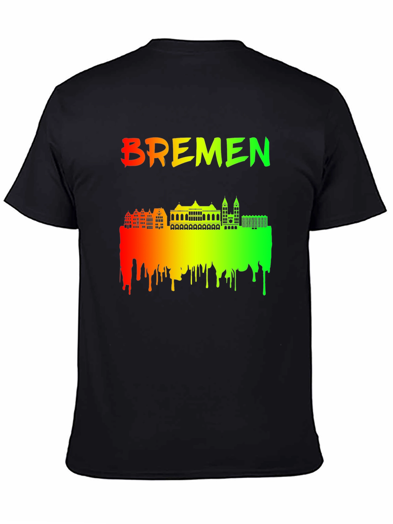 Bremen Skyline Graphic T-Shirt - Colorful Cityscape Tee