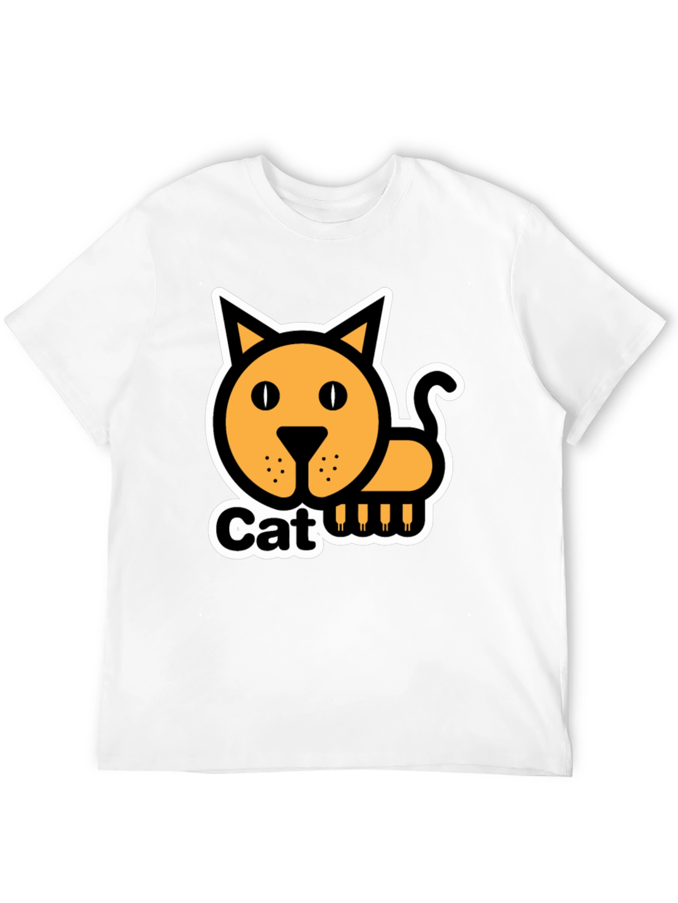 Cat Graphic T-Shirt - Black Cotton Tee