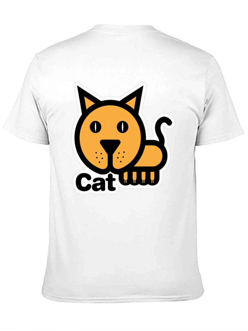 Cat Graphic T-Shirt - Black Cotton Tee