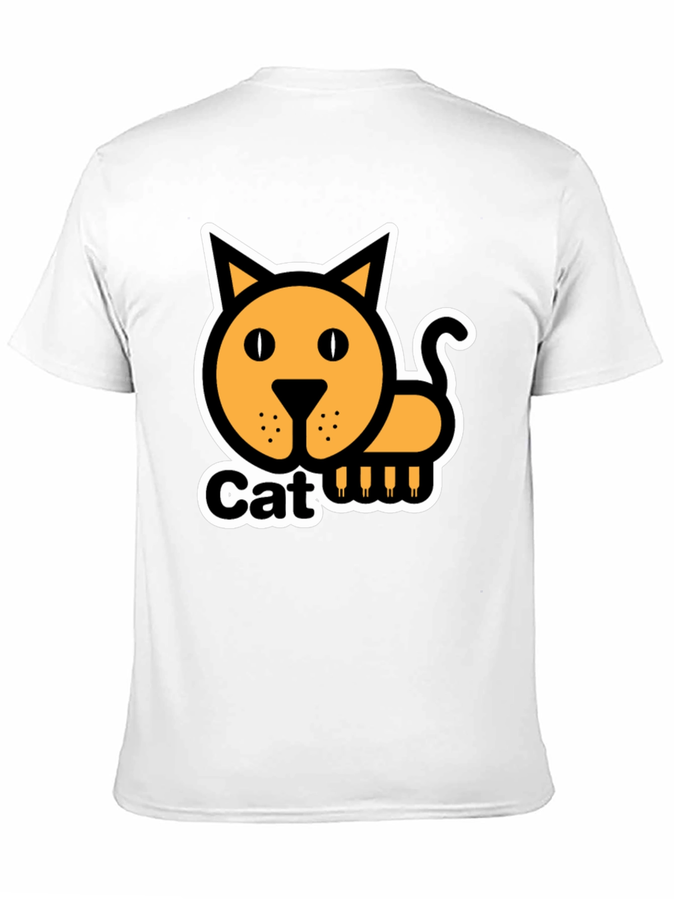 Cat Graphic T-Shirt - Black Cotton Tee