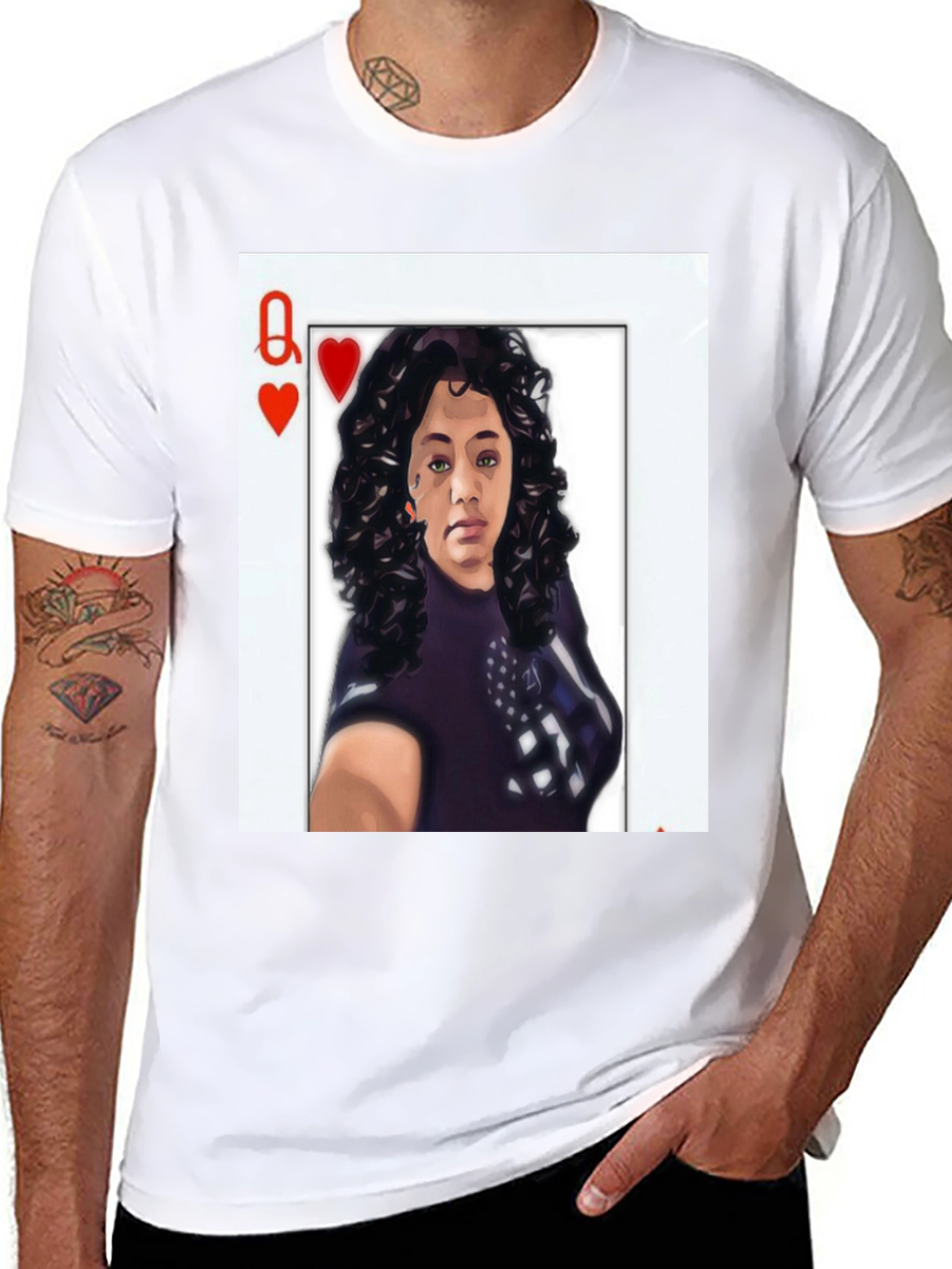 Queen of Hearts Graphic Tee - Black