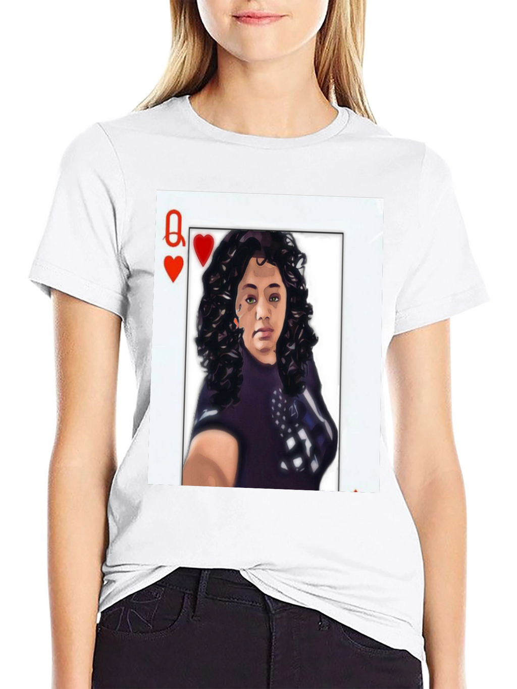 Queen of Hearts Graphic Tee - Black