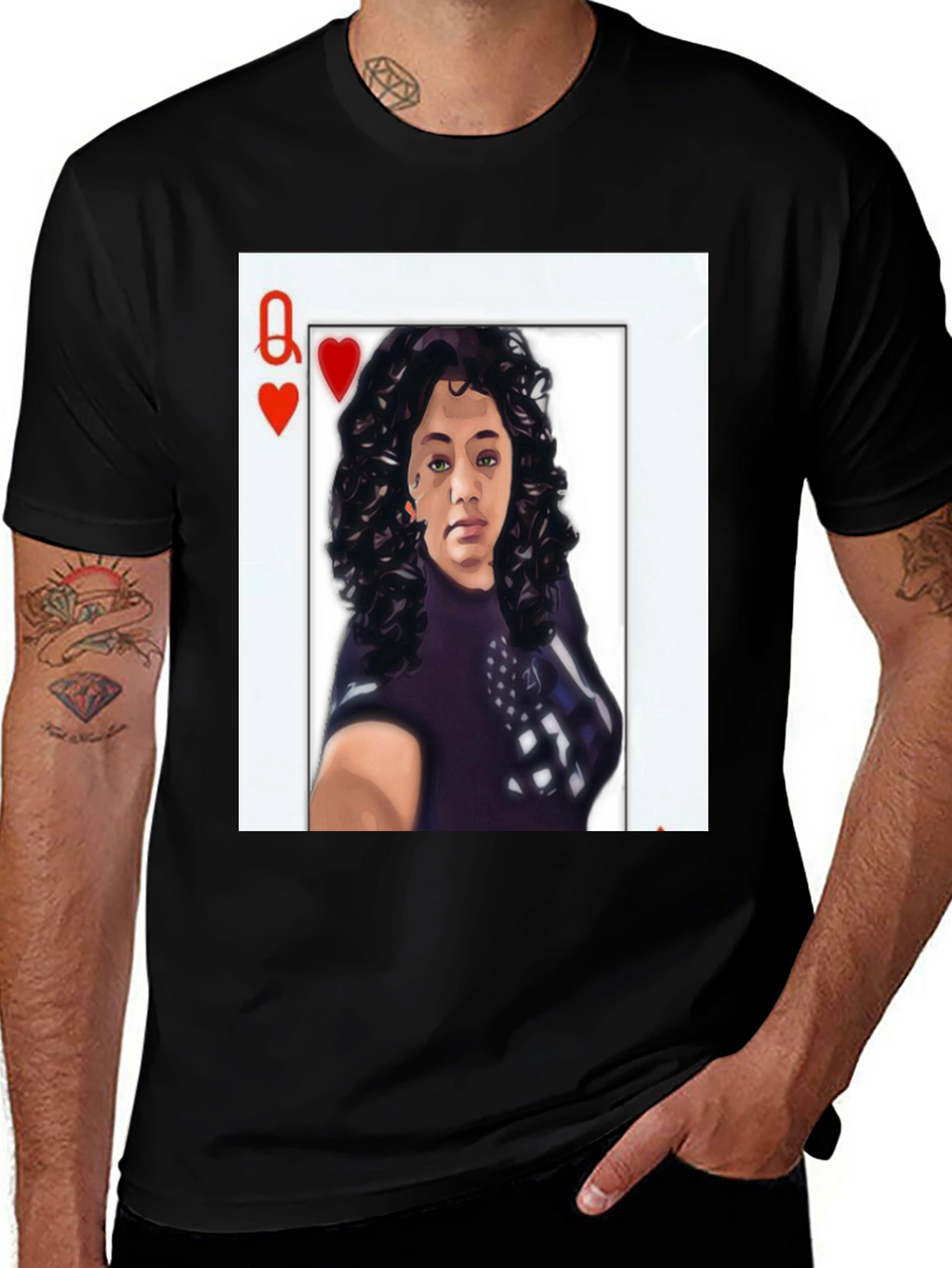 Queen of Hearts Graphic Tee - Black