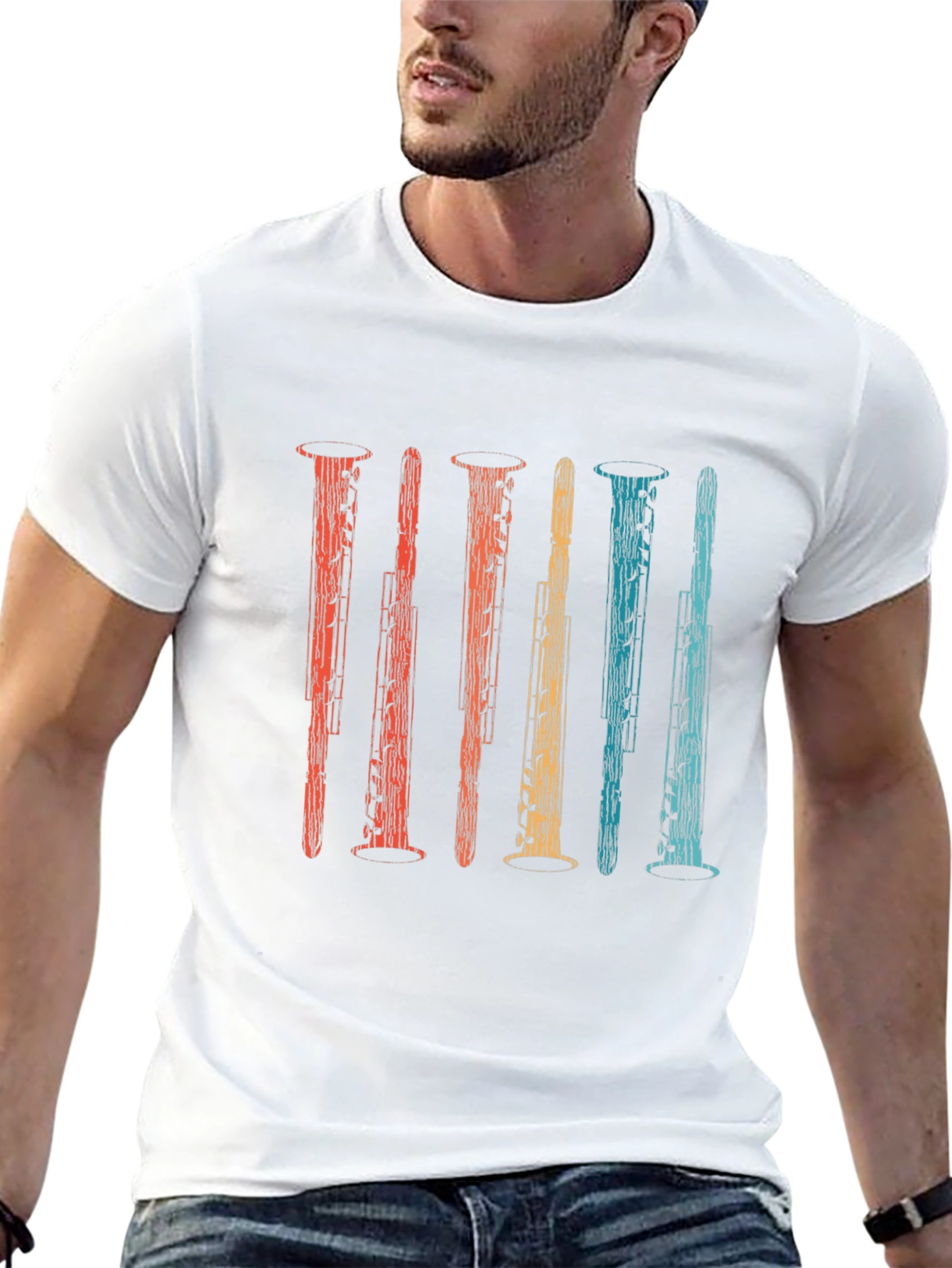 Retro Oboe Instrument Graphic T-Shirt