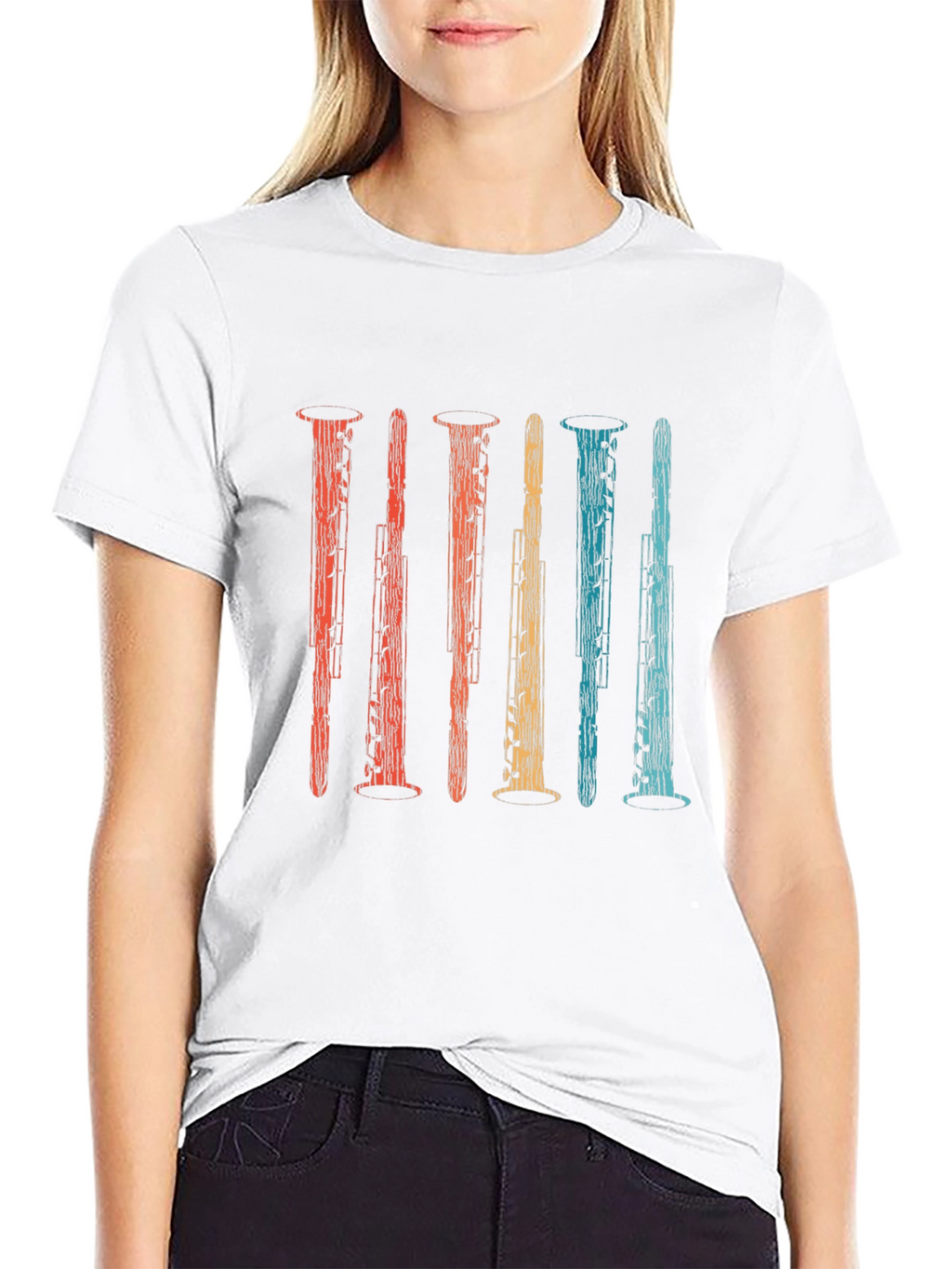 Retro Oboe Instrument Graphic T-Shirt