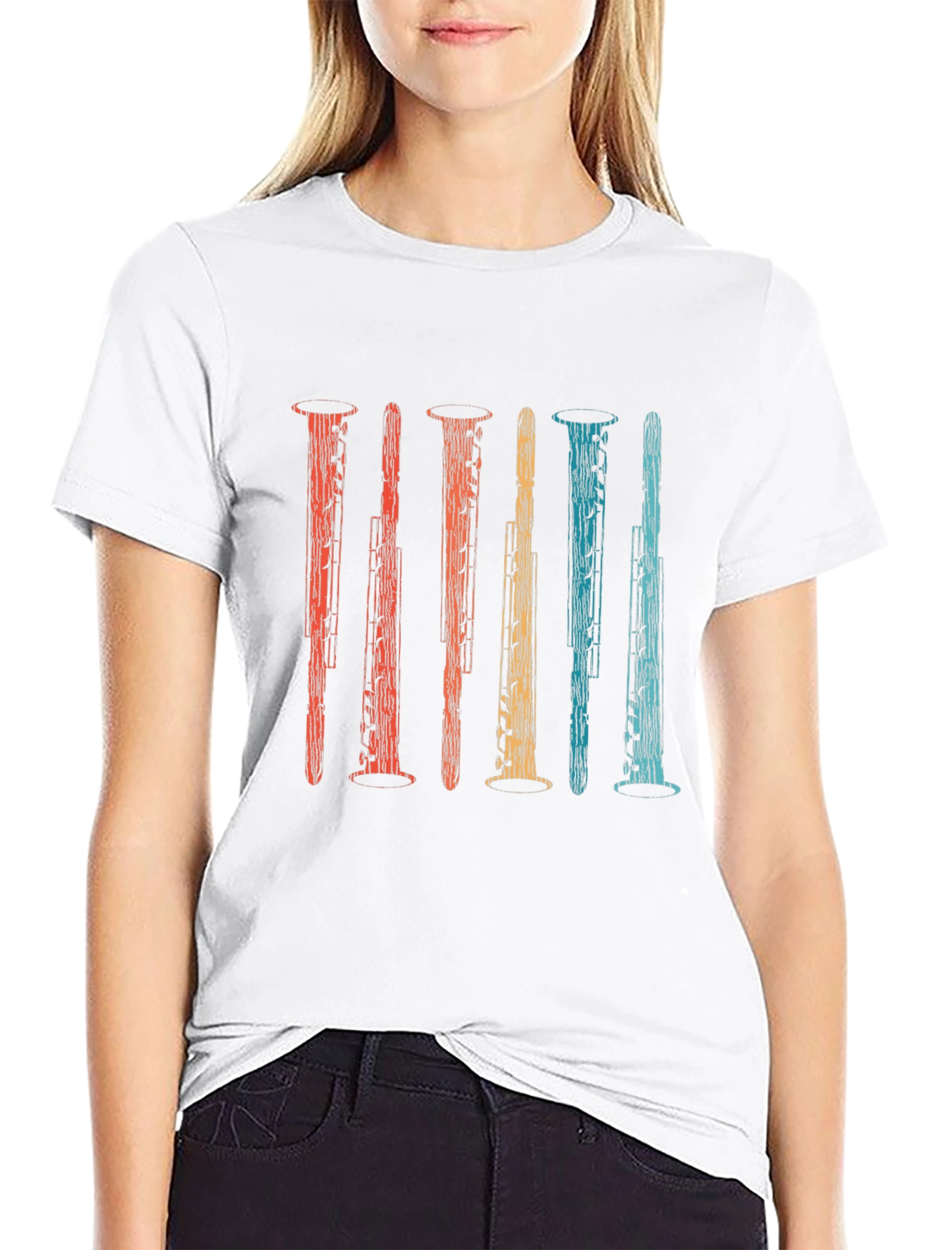 Retro Oboe Instrument Graphic T-Shirt