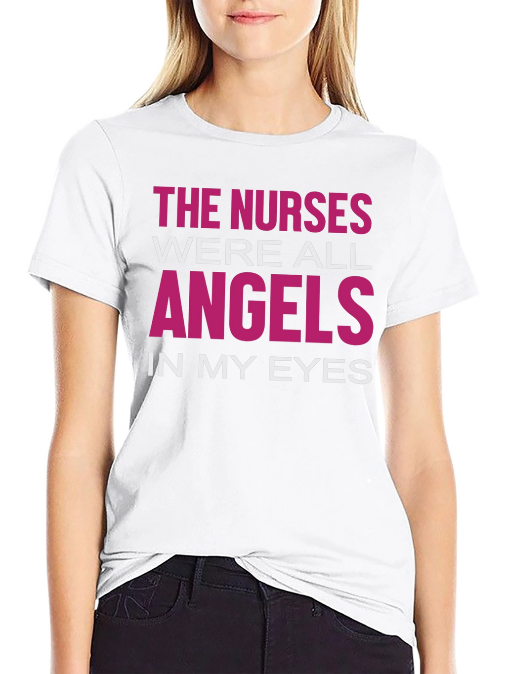 Nurses Were Angels Graphic T-Shirt - Black