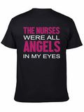 Nurses Were Angels Graphic T-Shirt - Black