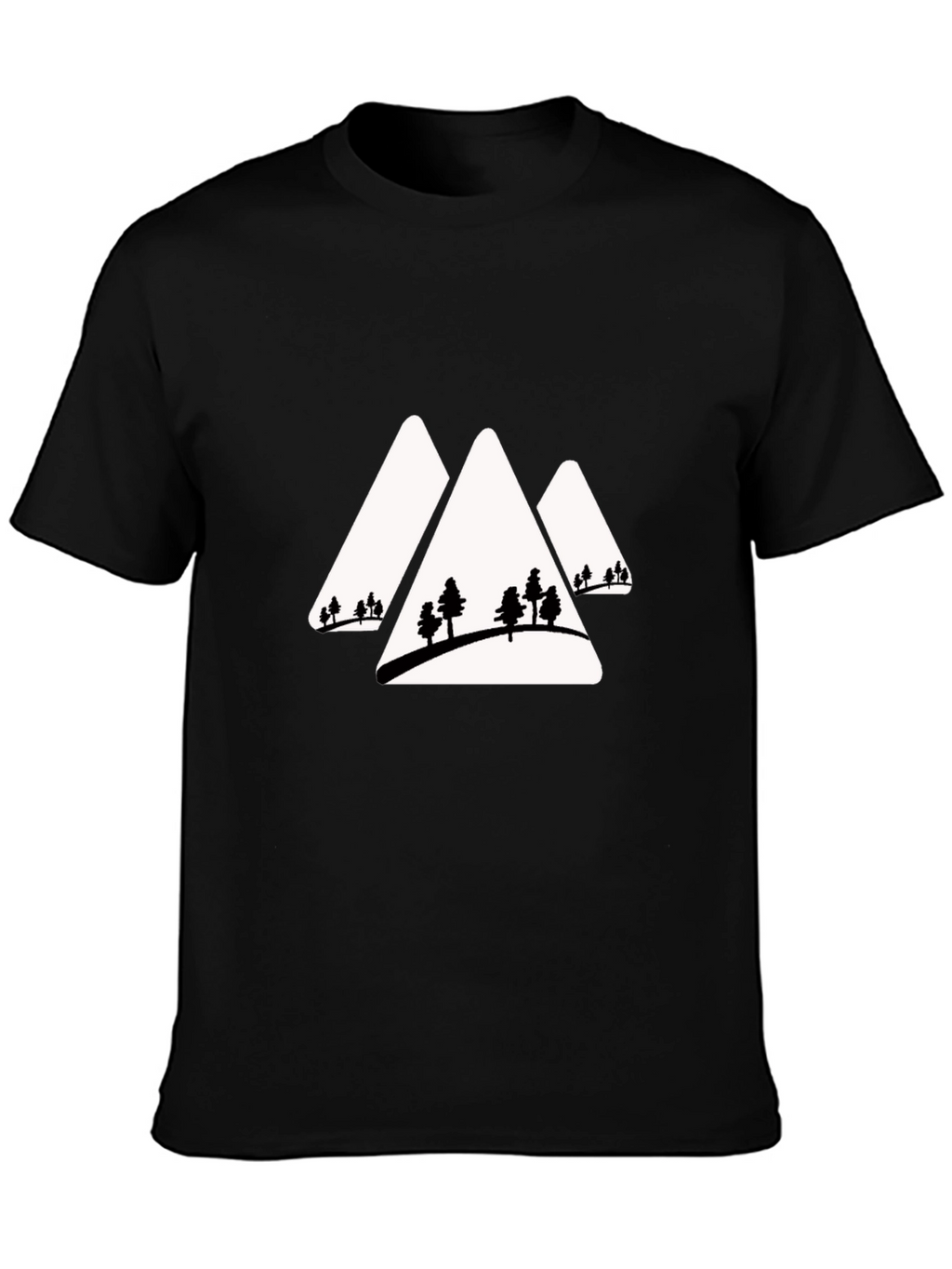 Mountain Peaks & Trees Graphic Tee - Black