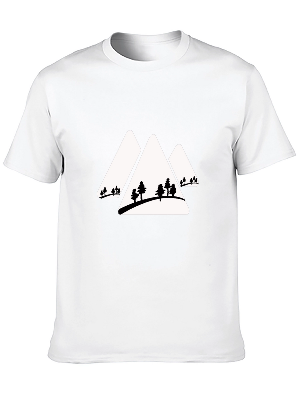 Mountain Peaks & Trees Graphic Tee - Black
