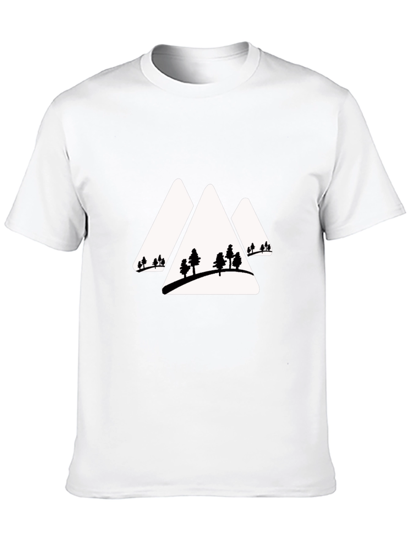 Mountain Peaks & Trees Graphic Tee - Black