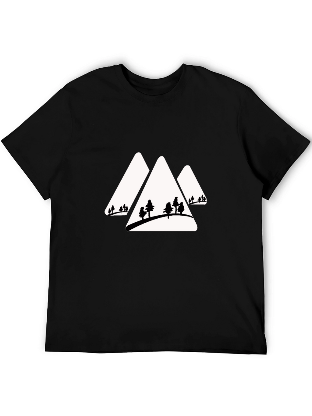 Mountain Peaks & Trees Graphic Tee - Black