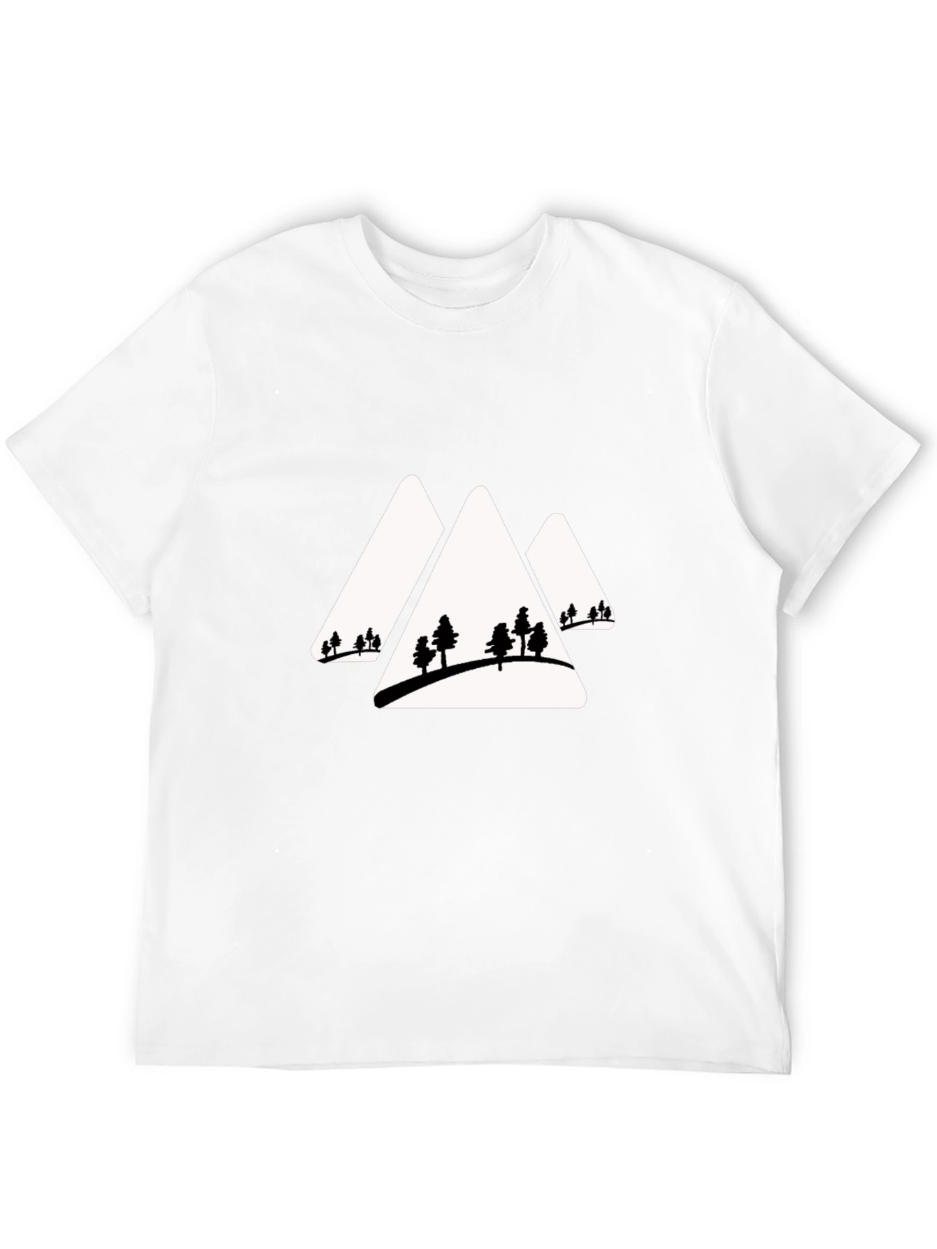 Mountain Peaks & Trees Graphic Tee - Black