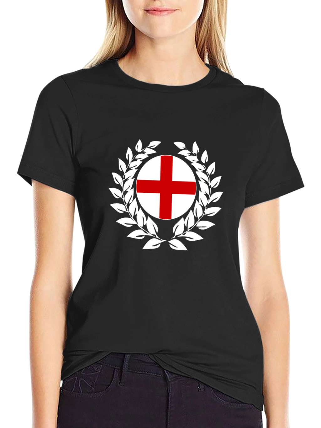 England Flag T-Shirt - Wreath Design