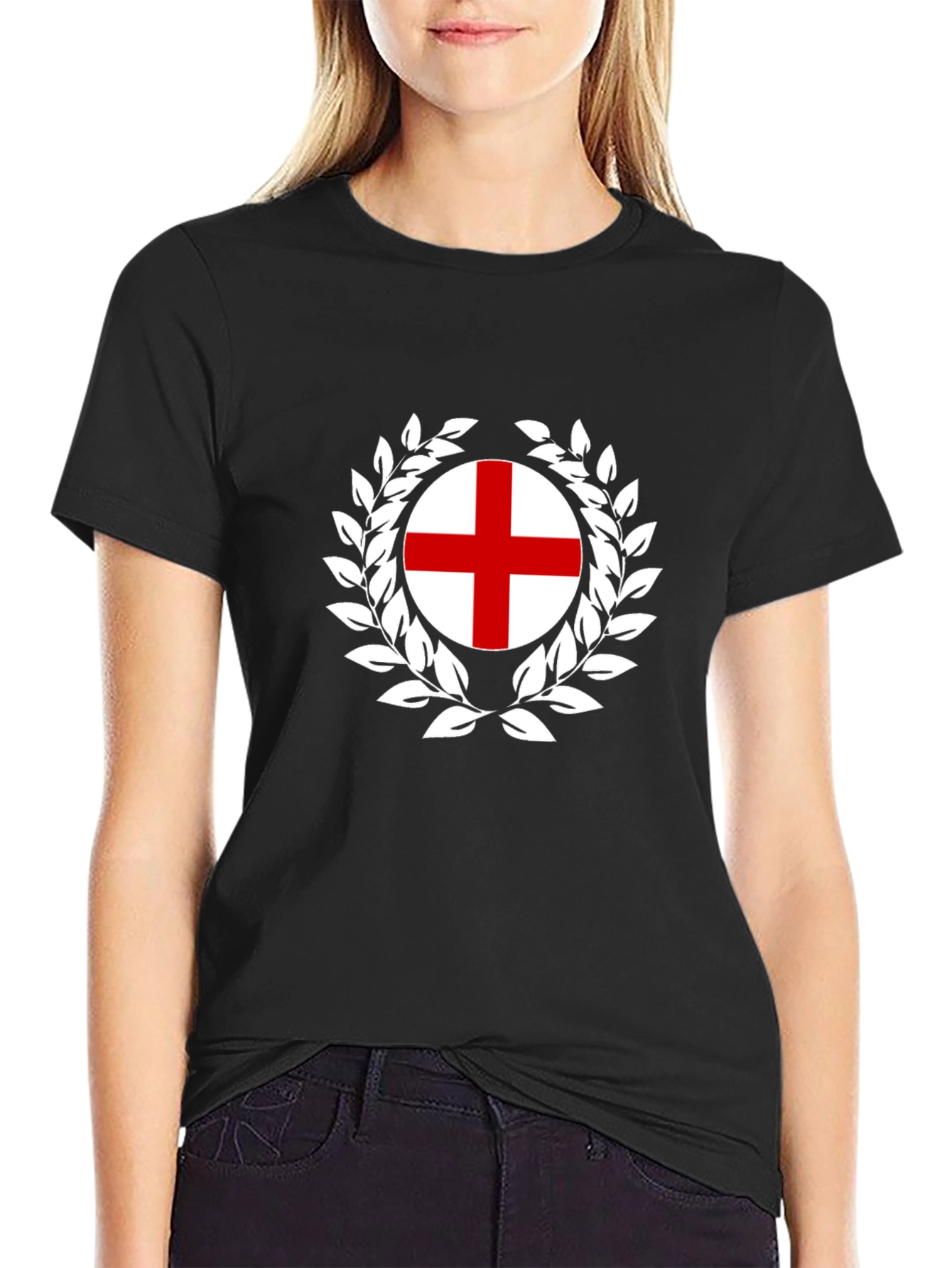 England Flag T-Shirt - Wreath Design