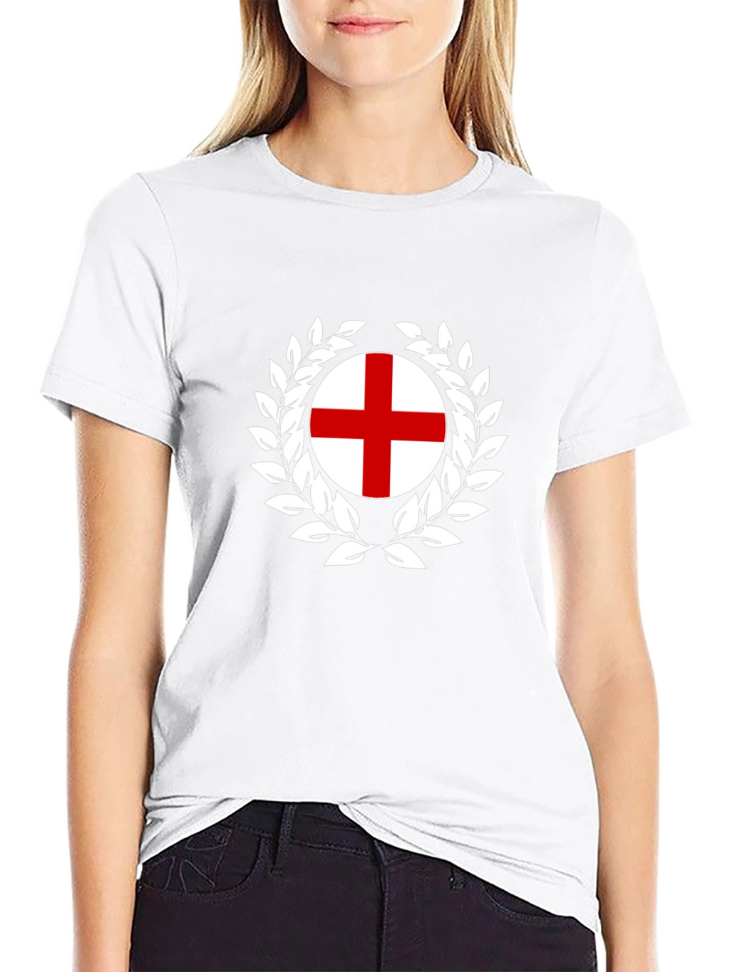 England Flag T-Shirt - Wreath Design