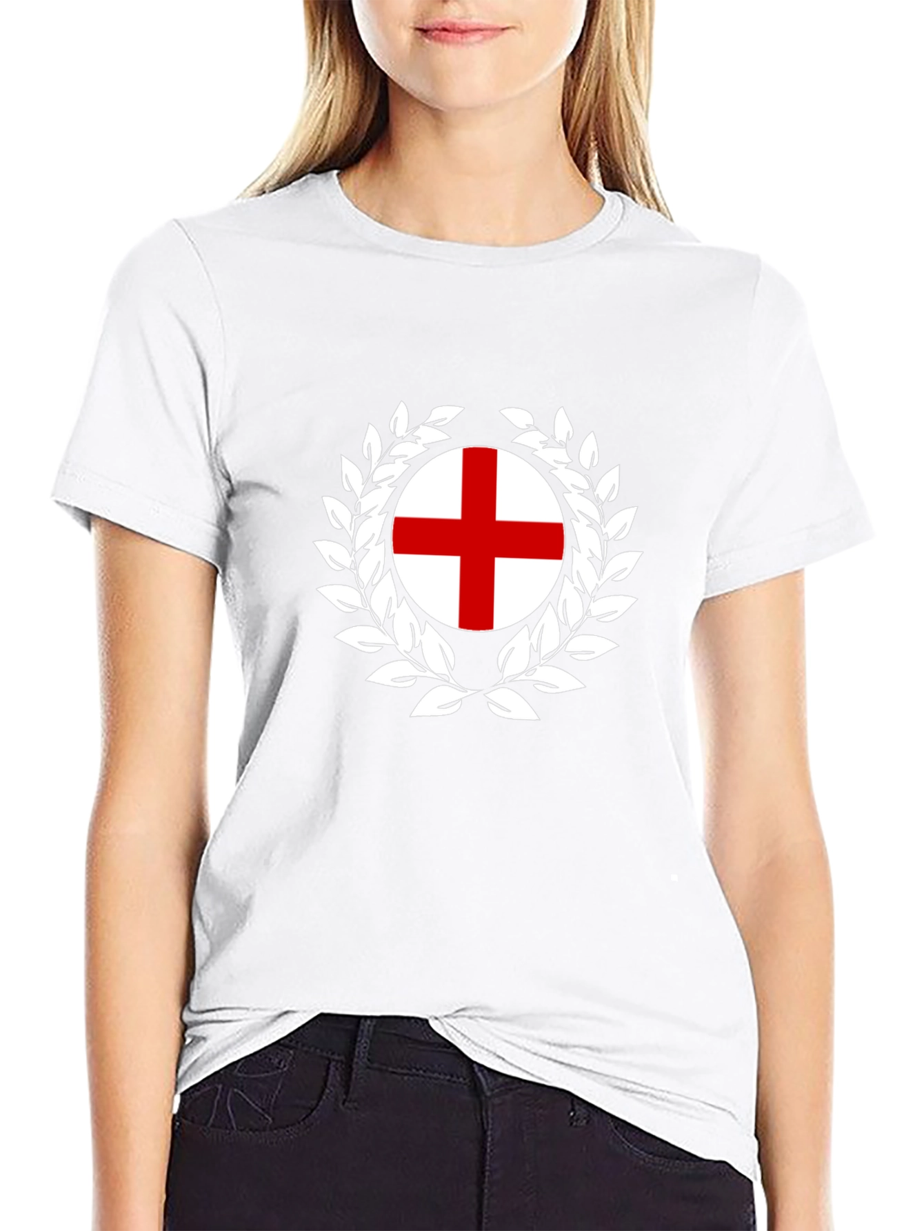 England Flag T-Shirt - Wreath Design