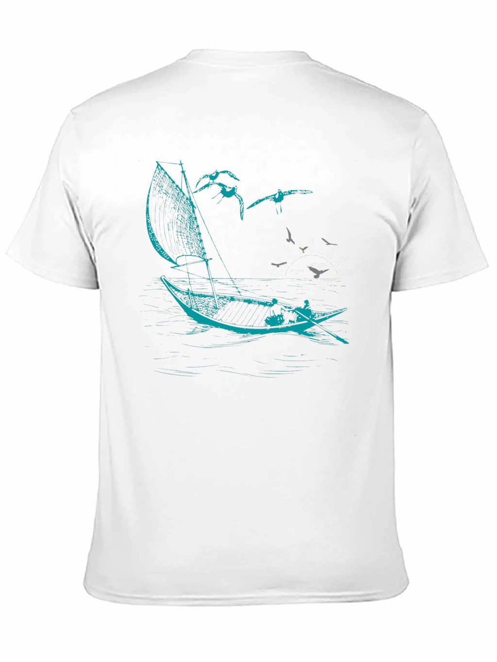 Nautical Sailboat T-Shirt - Black