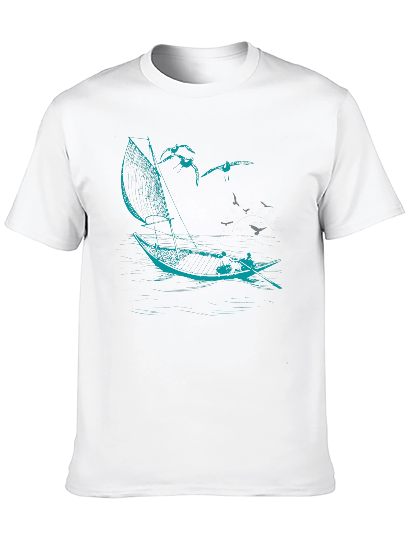 Nautical Sailboat T-Shirt - Black