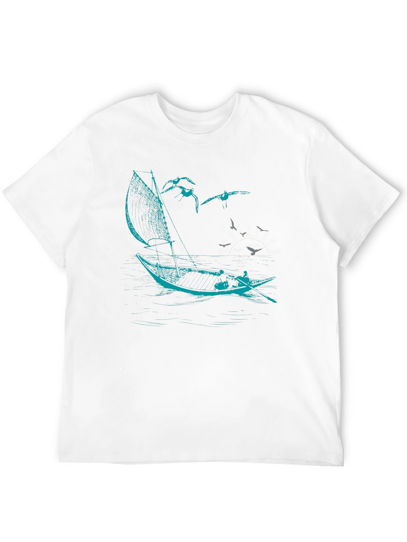 Nautical Sailboat T-Shirt - Black