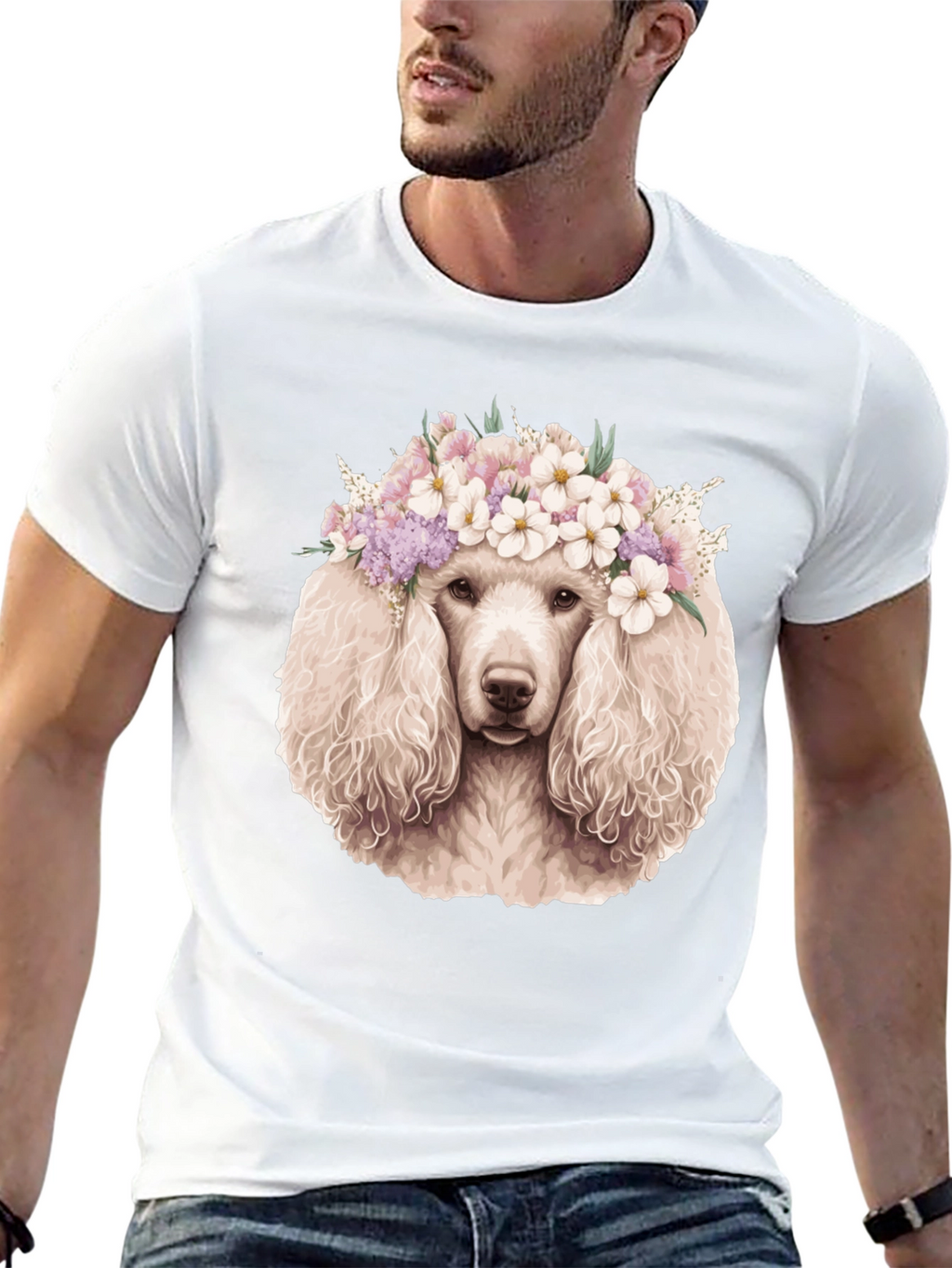 Poodle Flower Crown Graphic Tee