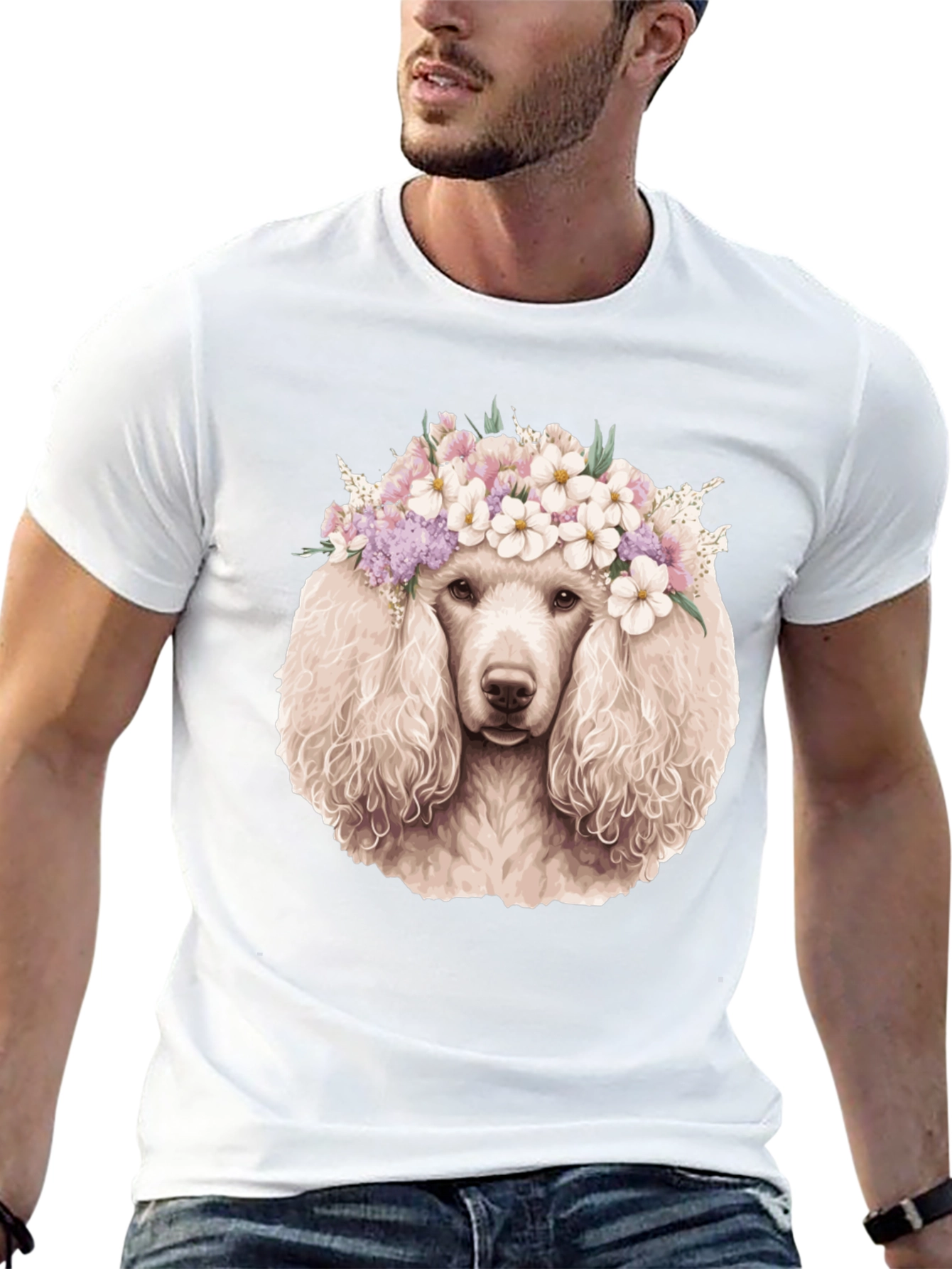 Poodle Flower Crown Graphic Tee