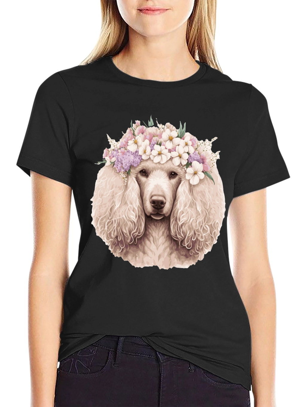 Poodle Flower Crown Graphic Tee