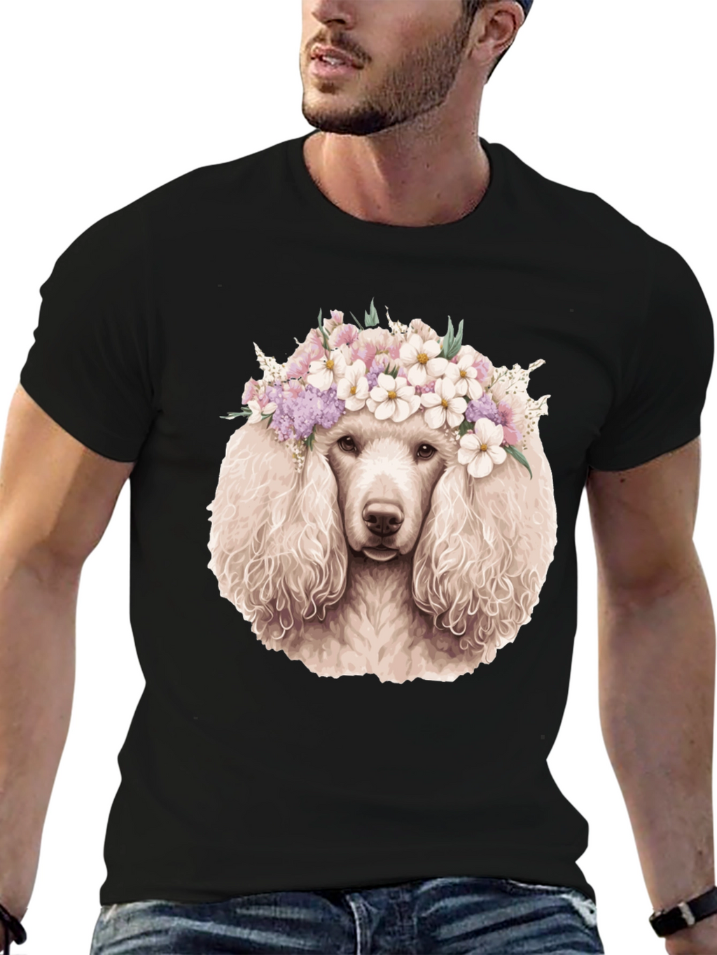Poodle Flower Crown Graphic Tee