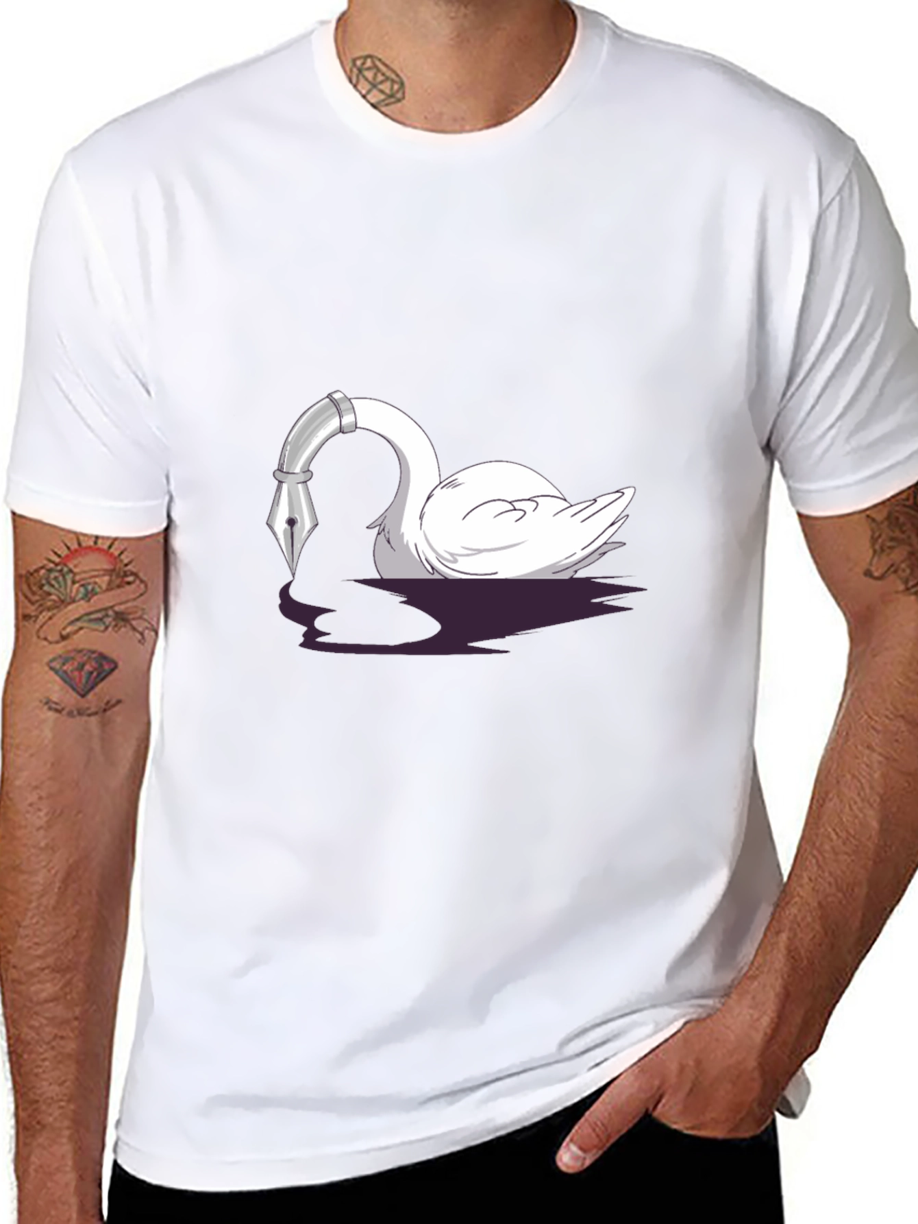 Swan Pen T-Shirt - Artistic Writers Tee